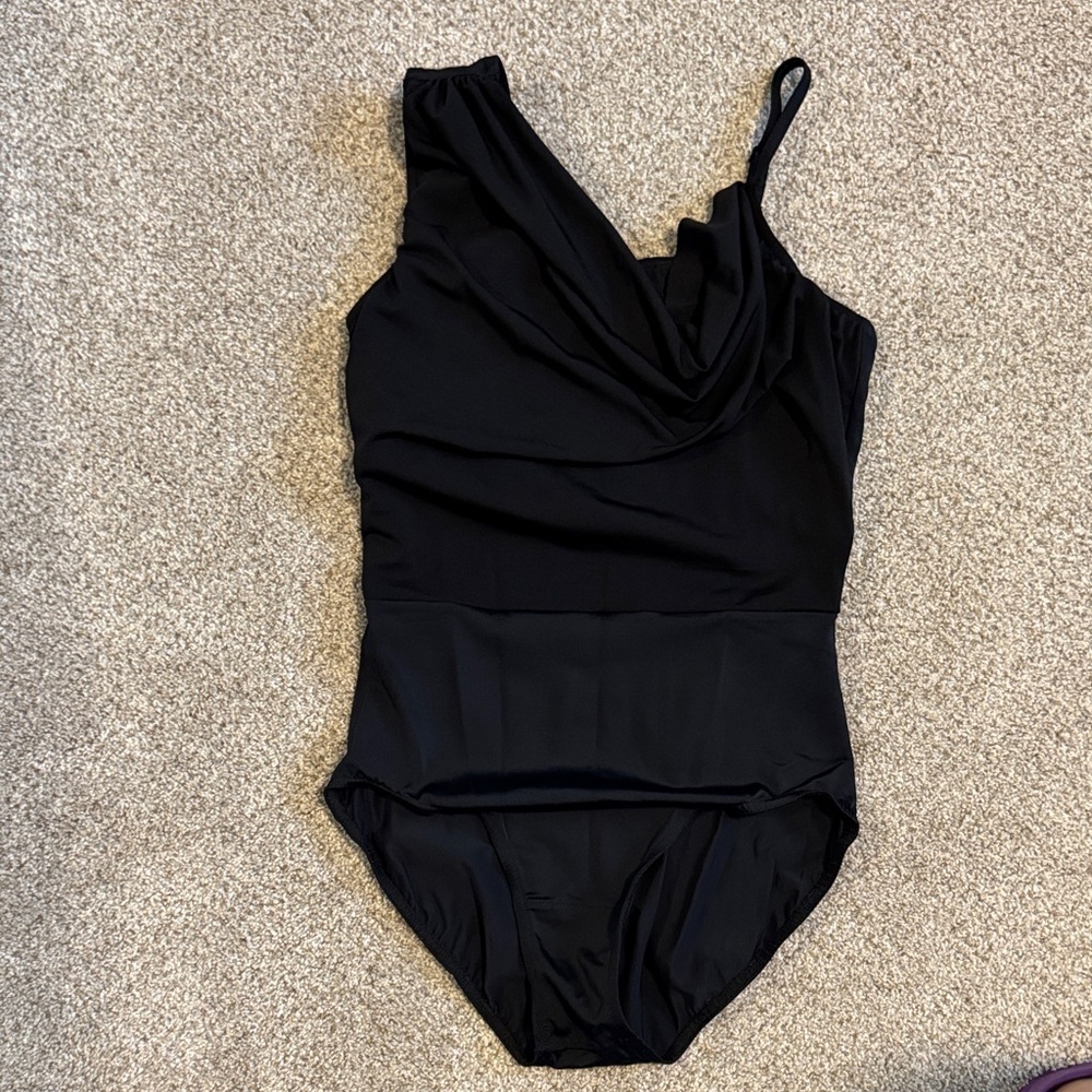 Dance leotard Black womens medium ballet solo costume